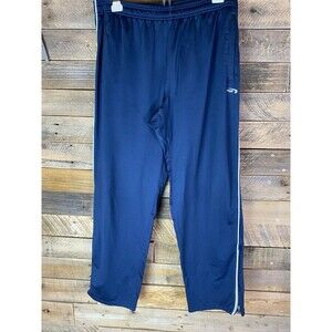 MTA Sports Mens Sz L Blue Wide Legged Zipper Ankle Drawstring Sweatpants